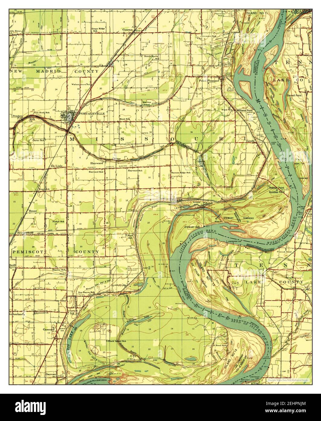 Portageville missouri map hires stock photography and images Alamy