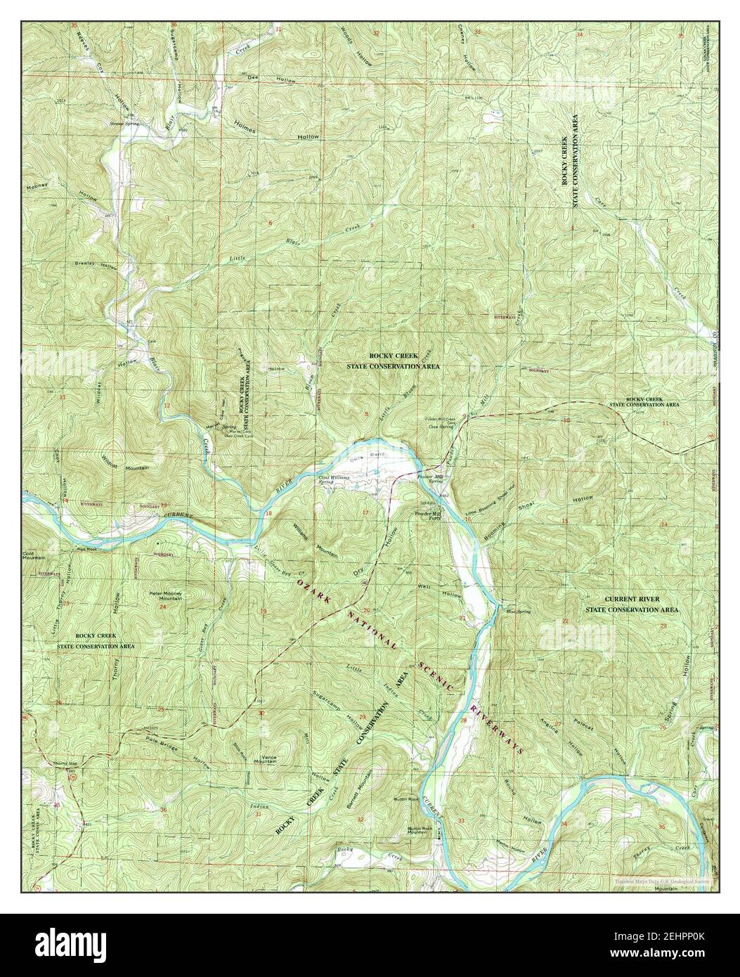 Powder Mill Ferry, Missouri, map 1997, 1:24000, United States of America by Timeless Maps, data U.S. Geological Survey Stock Photo