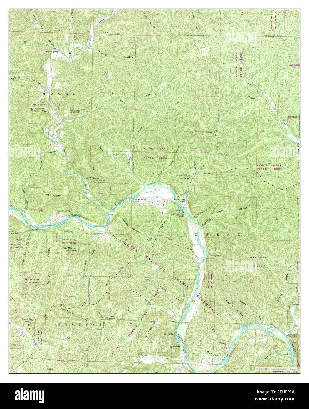 Powder Mill Ferry, Missouri, map 1965, 1:24000, United States of America by Timeless Maps, data U.S. Geological Survey Stock Photo