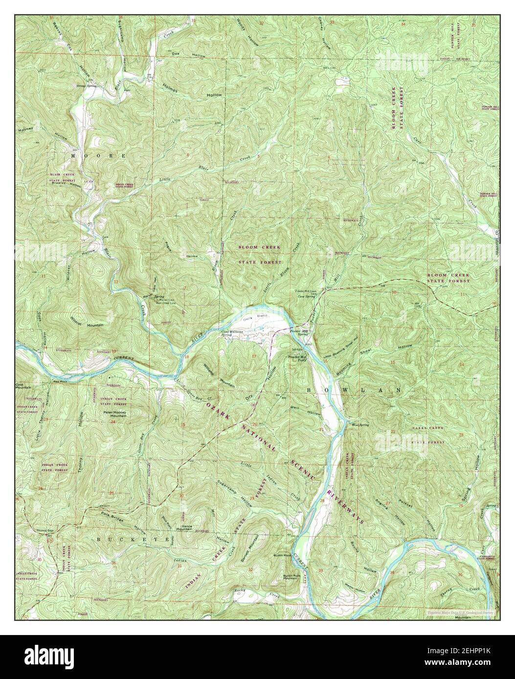 Powder Mill Ferry, Missouri, map 1965, 1:24000, United States of America by Timeless Maps, data U.S. Geological Survey Stock Photo