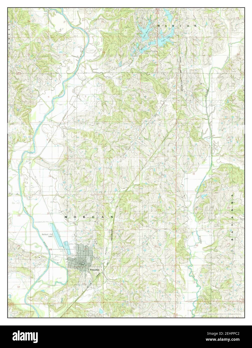 Princeton, Missouri, map 1984, 124000, United States of America by Timeless Maps, data U.S