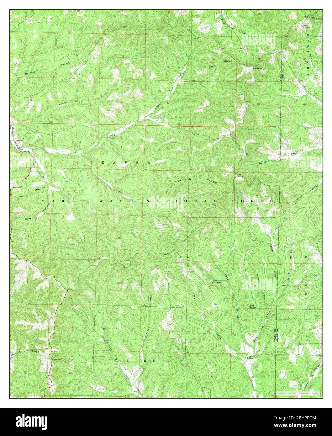 Protem NE, Missouri, map 1968, 124000, United States of America by