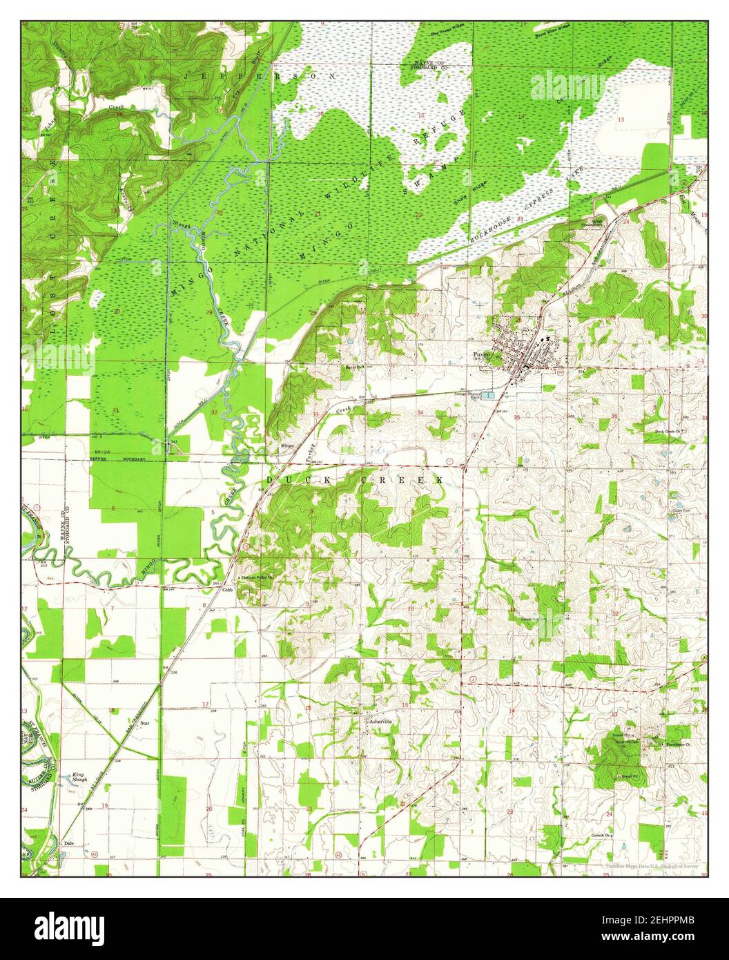 Puxico, Missouri, map 1962, 124000, United States of America by