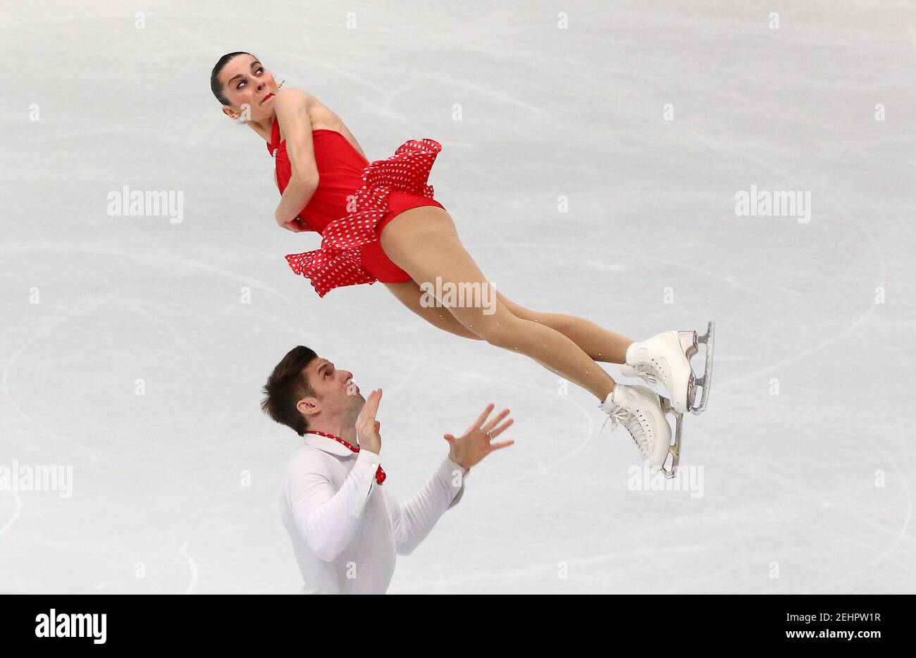 Figure Skating - World Figure Skating Championships - The Mediolanum Forum, Milan, Italy - March 21, 2018   Italy's Valentina Marchei and Ondrej Hotarek during the Pairs Short Programme   REUTERS/Alessandro Bianchi Stock Photo