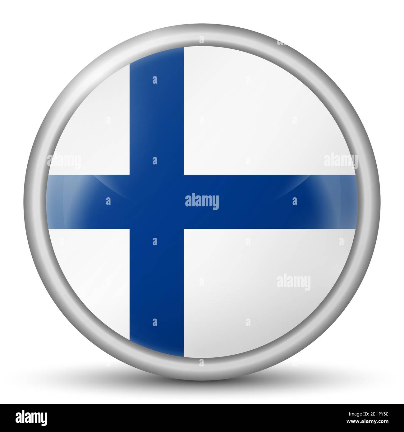 Glass light ball with flag of Finland. Round sphere, template icon