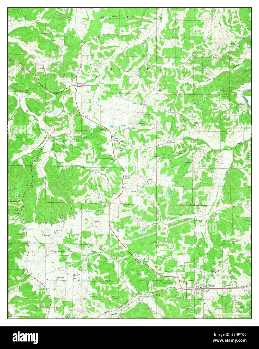 Rosebud, Missouri, map 1965, 124000, United States of America by