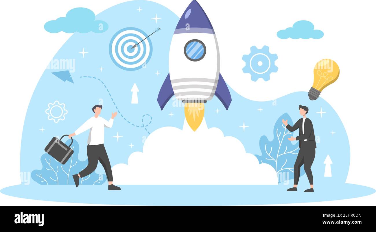 Startup Flat Illustration of business Development process, Innovation ...