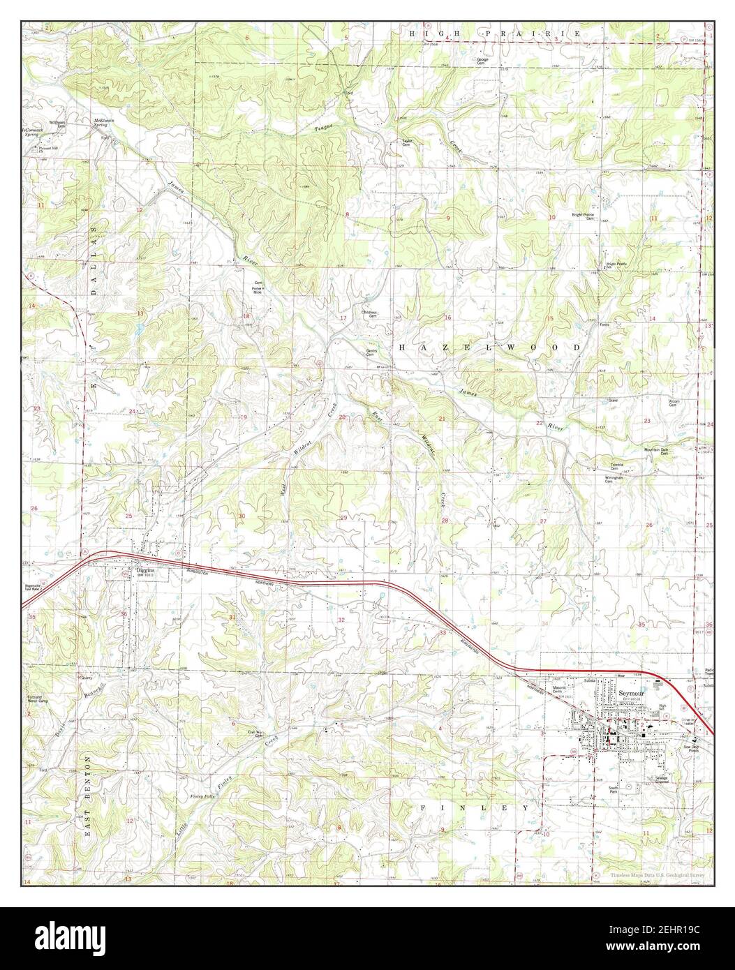 Seymour, Missouri, map 1982, 124000, United States of America by