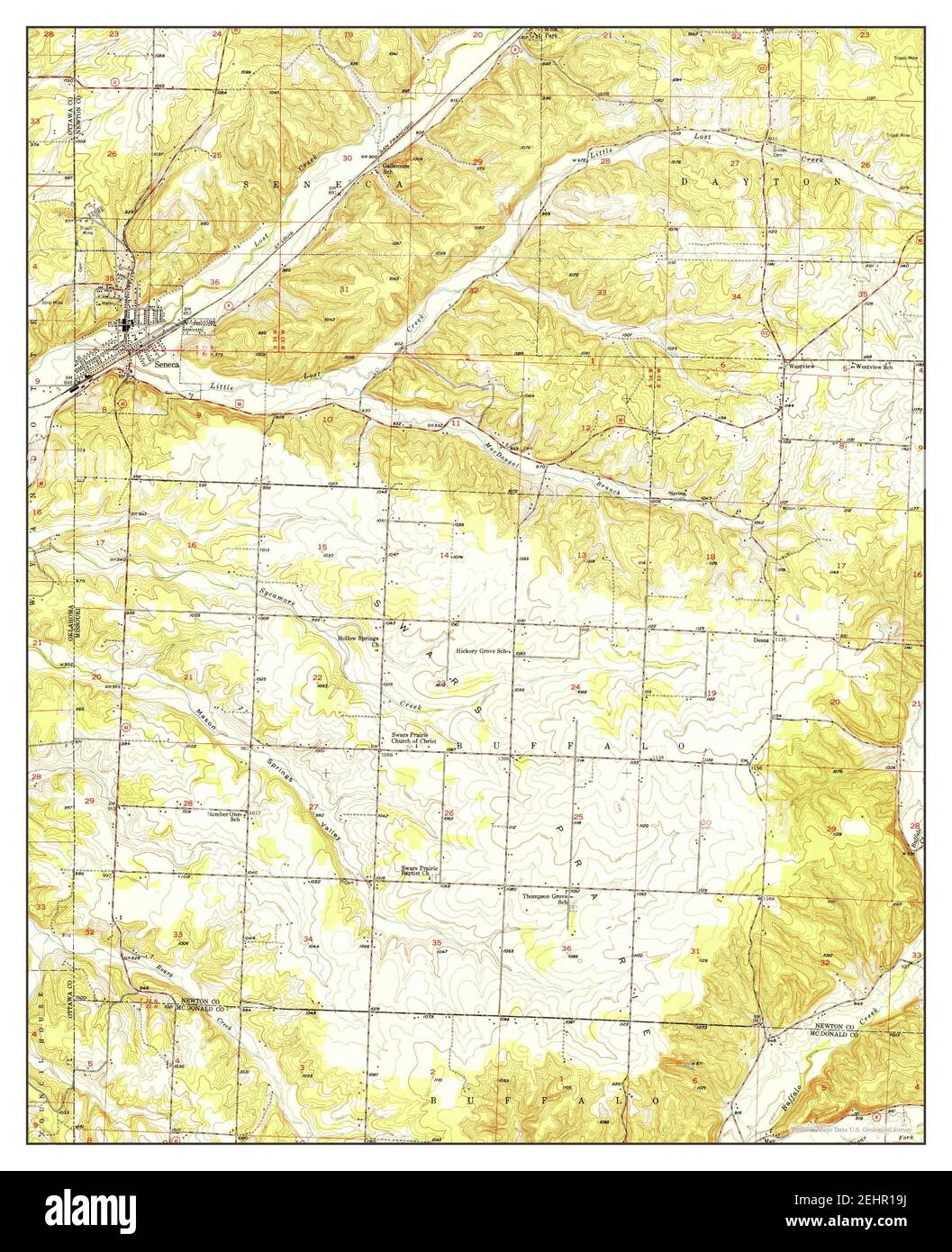 Seneca, Missouri, map 1950, 124000, United States of America by