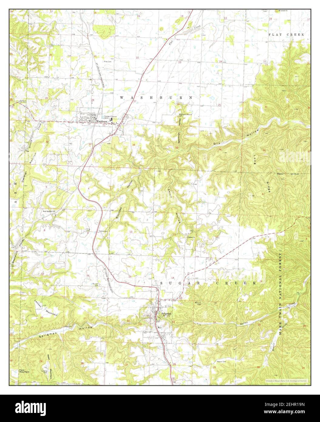 Seligman, Missouri, map 1974, 124000, United States of America by Timeless Maps, data U.S