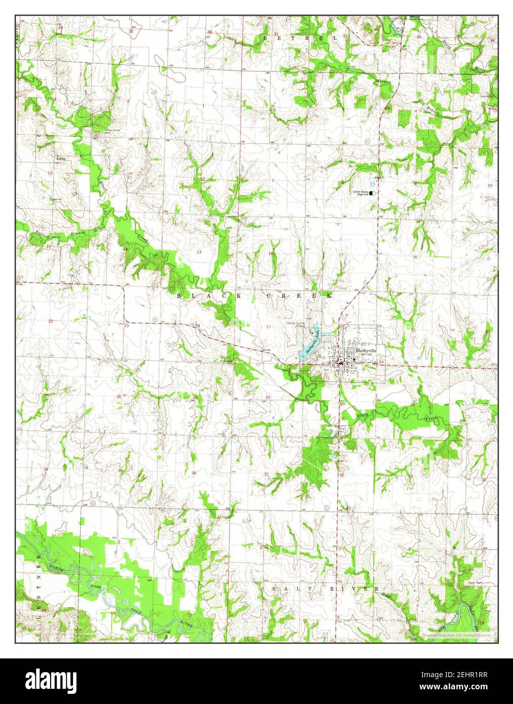 Shelbyville, Missouri, map 1964, 124000, United States of America by