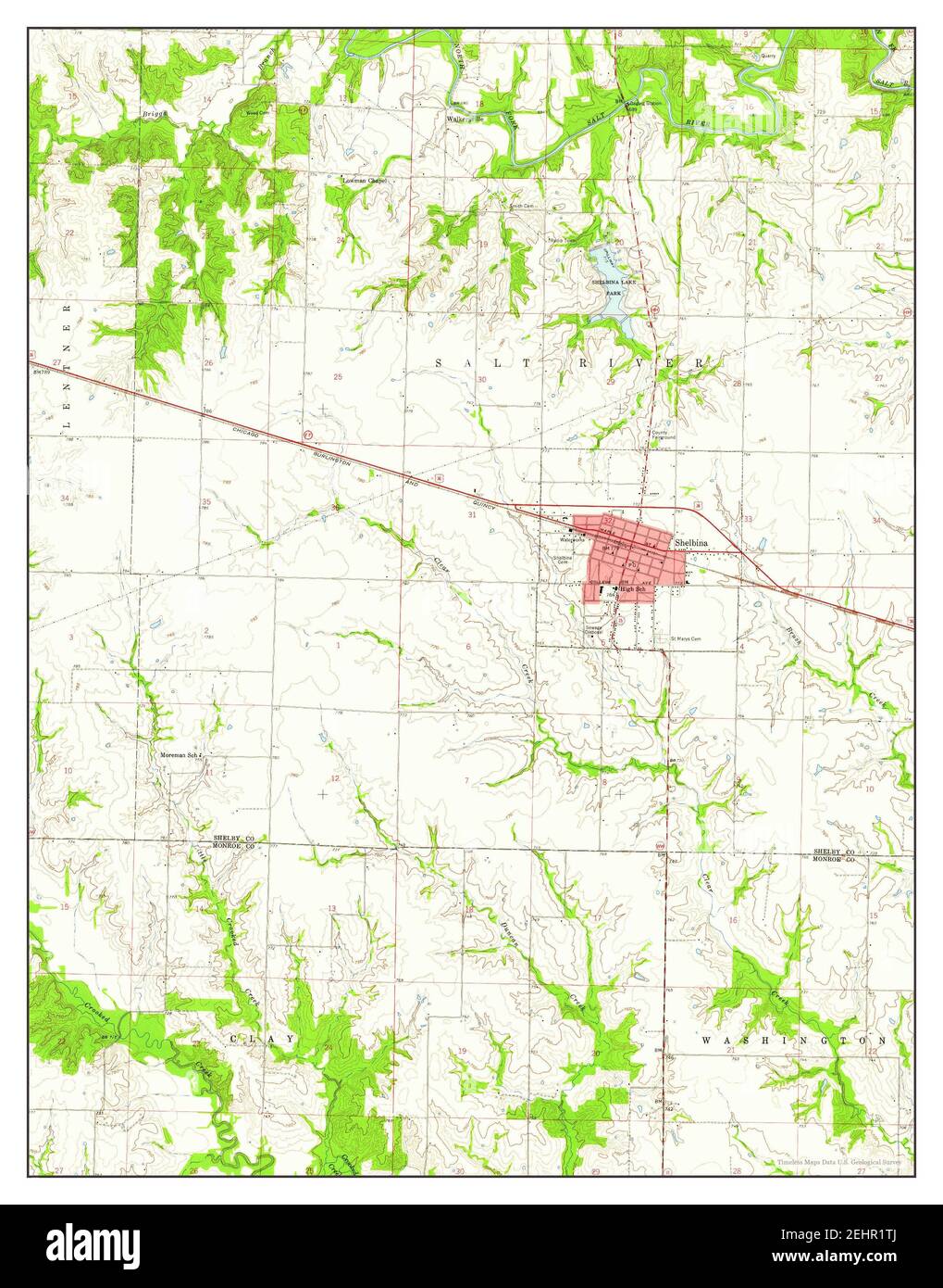 Shelbina, Missouri, map 1959, 124000, United States of America by