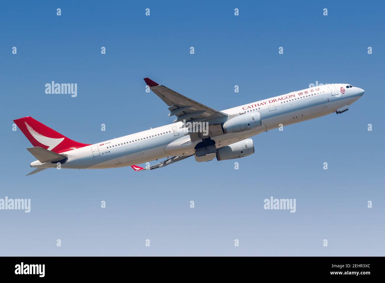 Hong Kong, China - September 20, 2019: Cathay Dragon Airbus A330-300 airplane at Hong Kong Airport (HKG) in China. Airbus is a European aircraft manuf Stock Photo