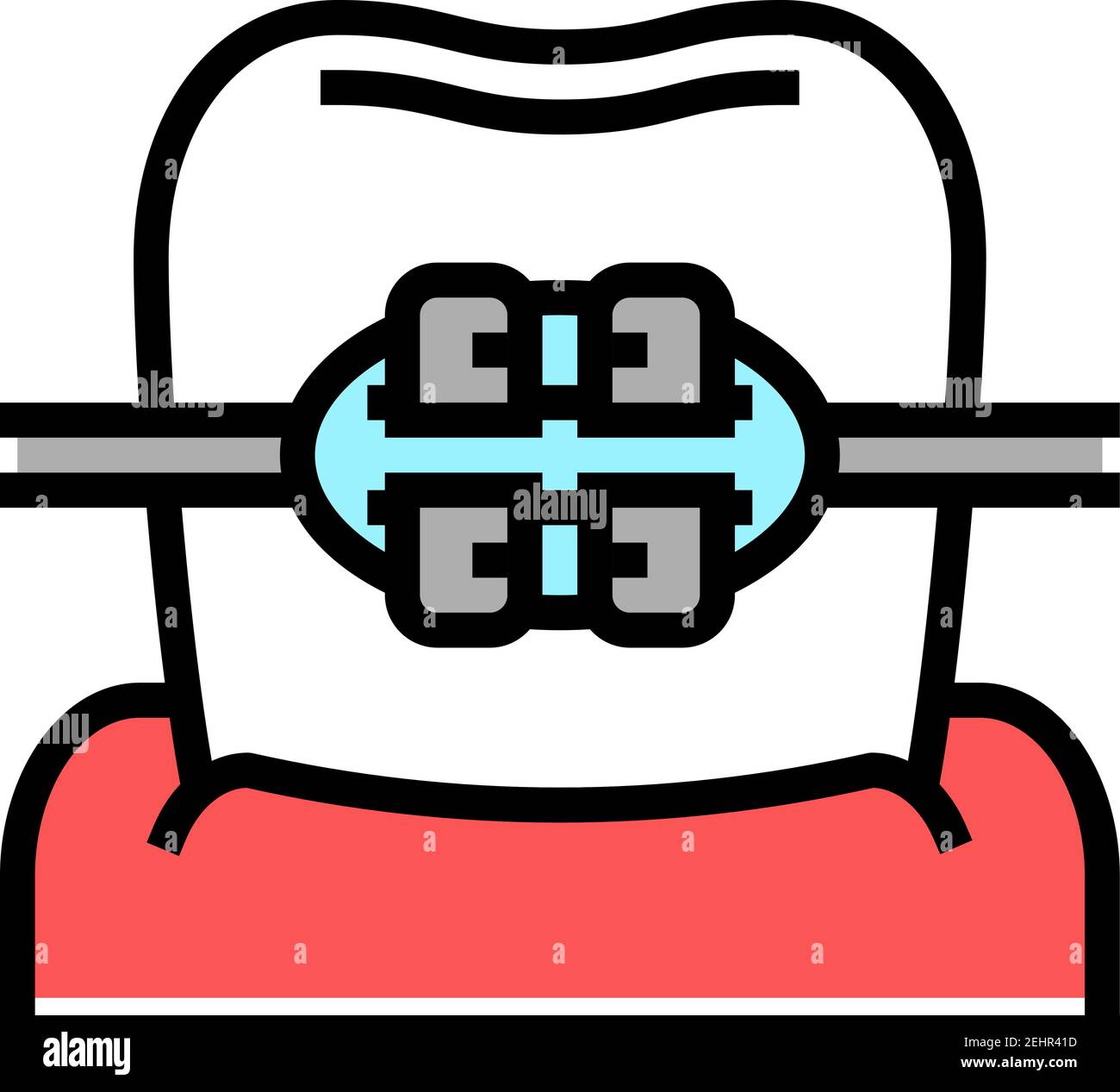 mount tooth braces color icon vector illustration Stock Vector Image ...