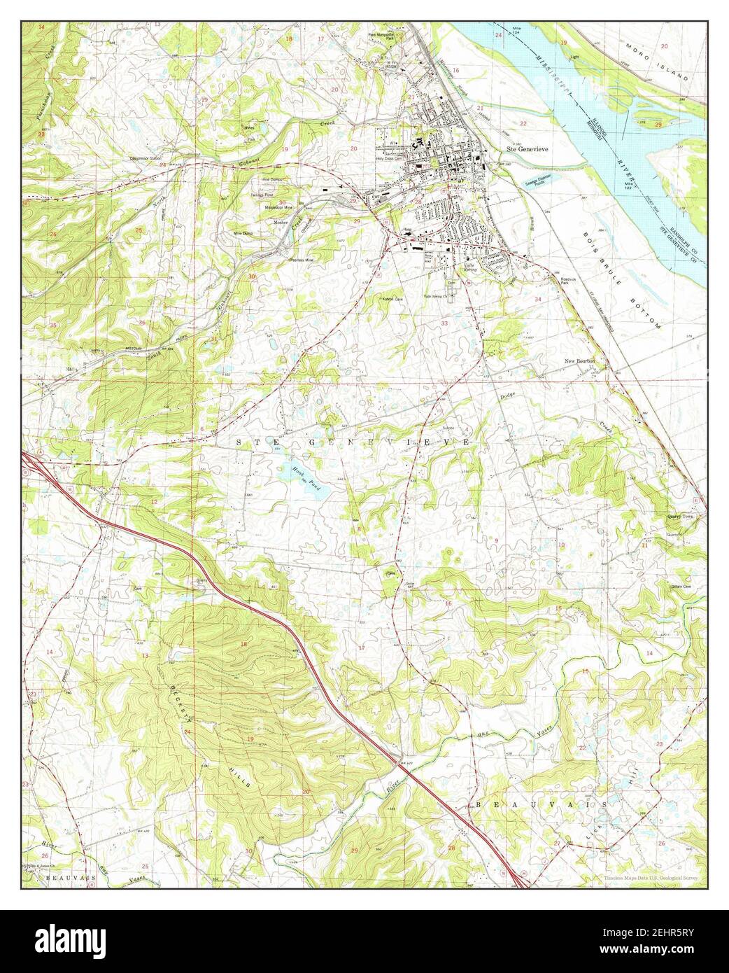 Ste Genevieve, Missouri, map 1979, 124000, United States of America by Timeless Maps, data U.S