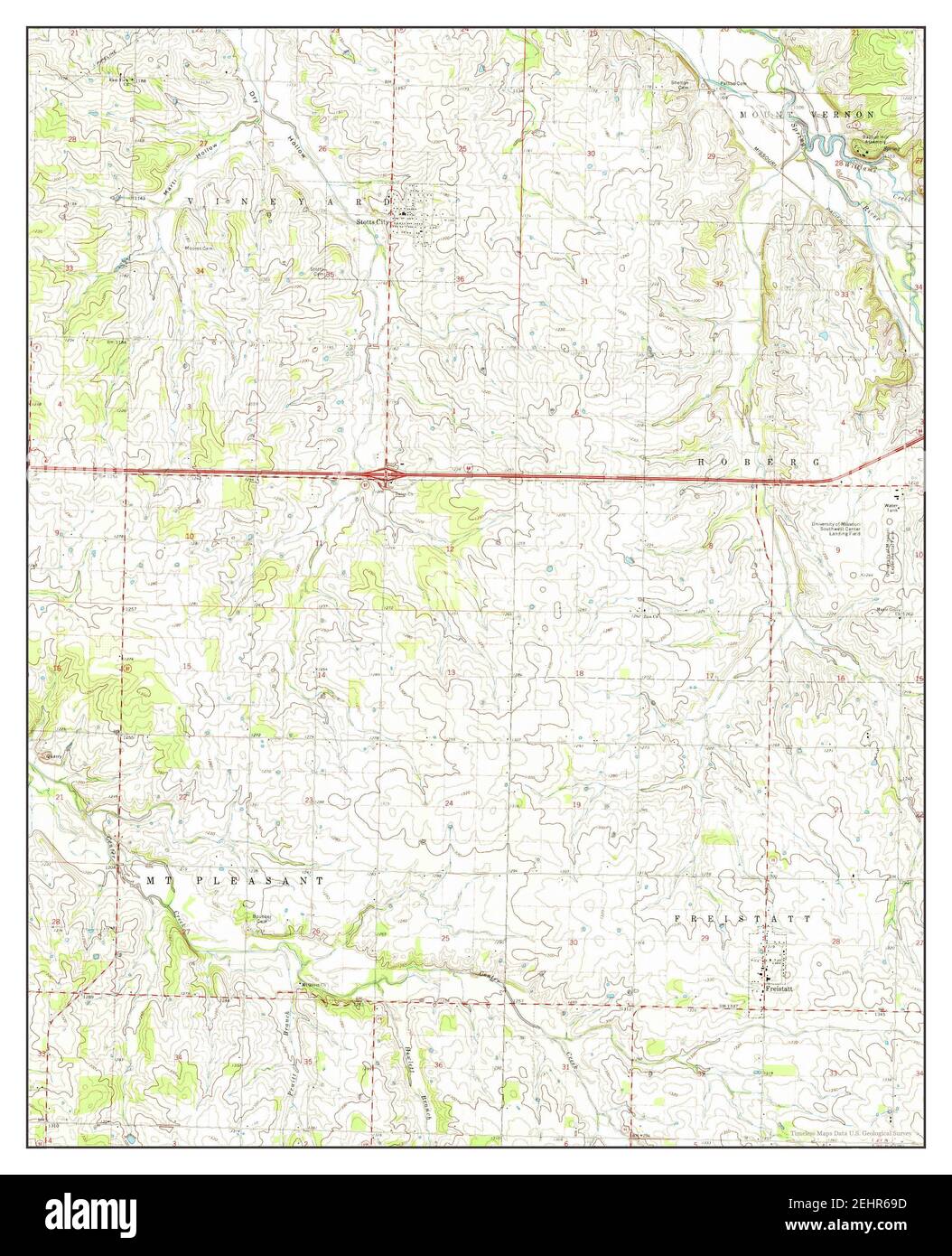 Stotts City, Missouri, map 1971, 124000, United States of America by