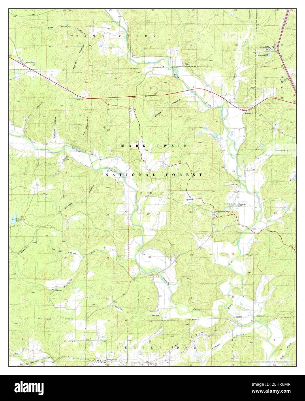 Stringtown, Missouri, map 1980, 124000, United States of America by