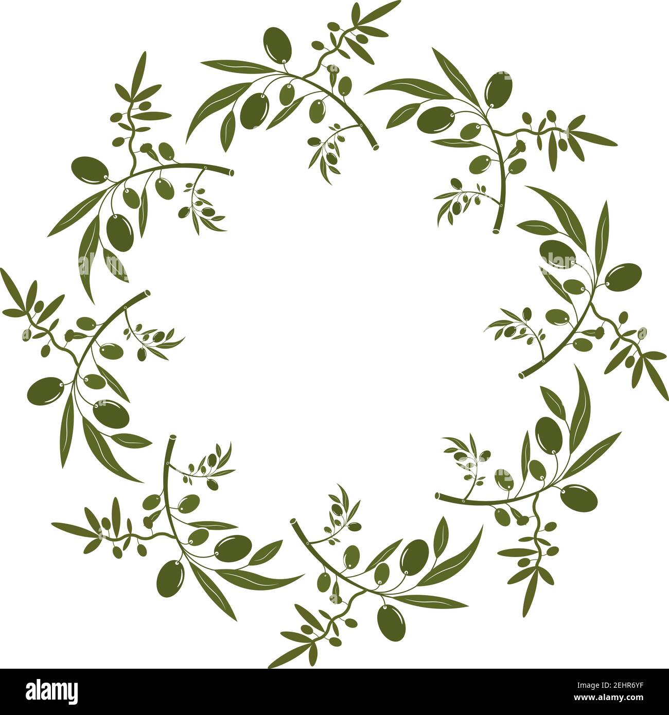 Olive leaf wreath Stock Vector Images Alamy