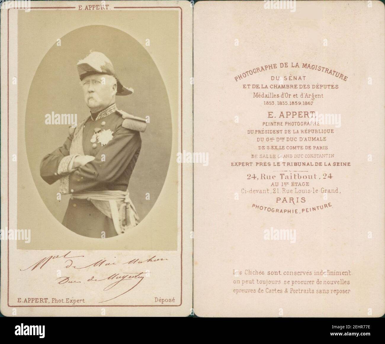 Vieille Photo D'Alger – Officiers De Mac Mahon Par Alary & Geiser (1865)