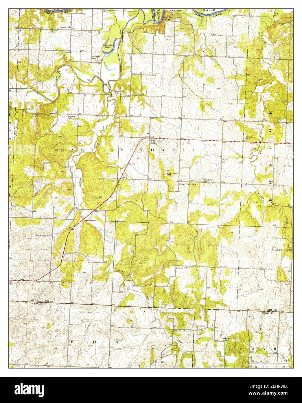 Tiffen Map.pdf Tiffin, Missouri, map 1949, 1:24000, United States of America by ...