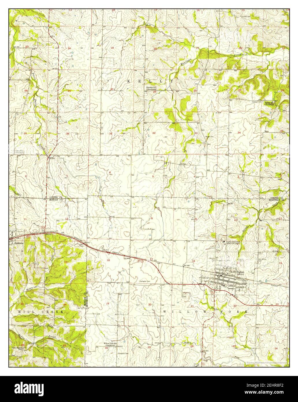 Tipton, Missouri, map 1952, 124000, United States of America by
