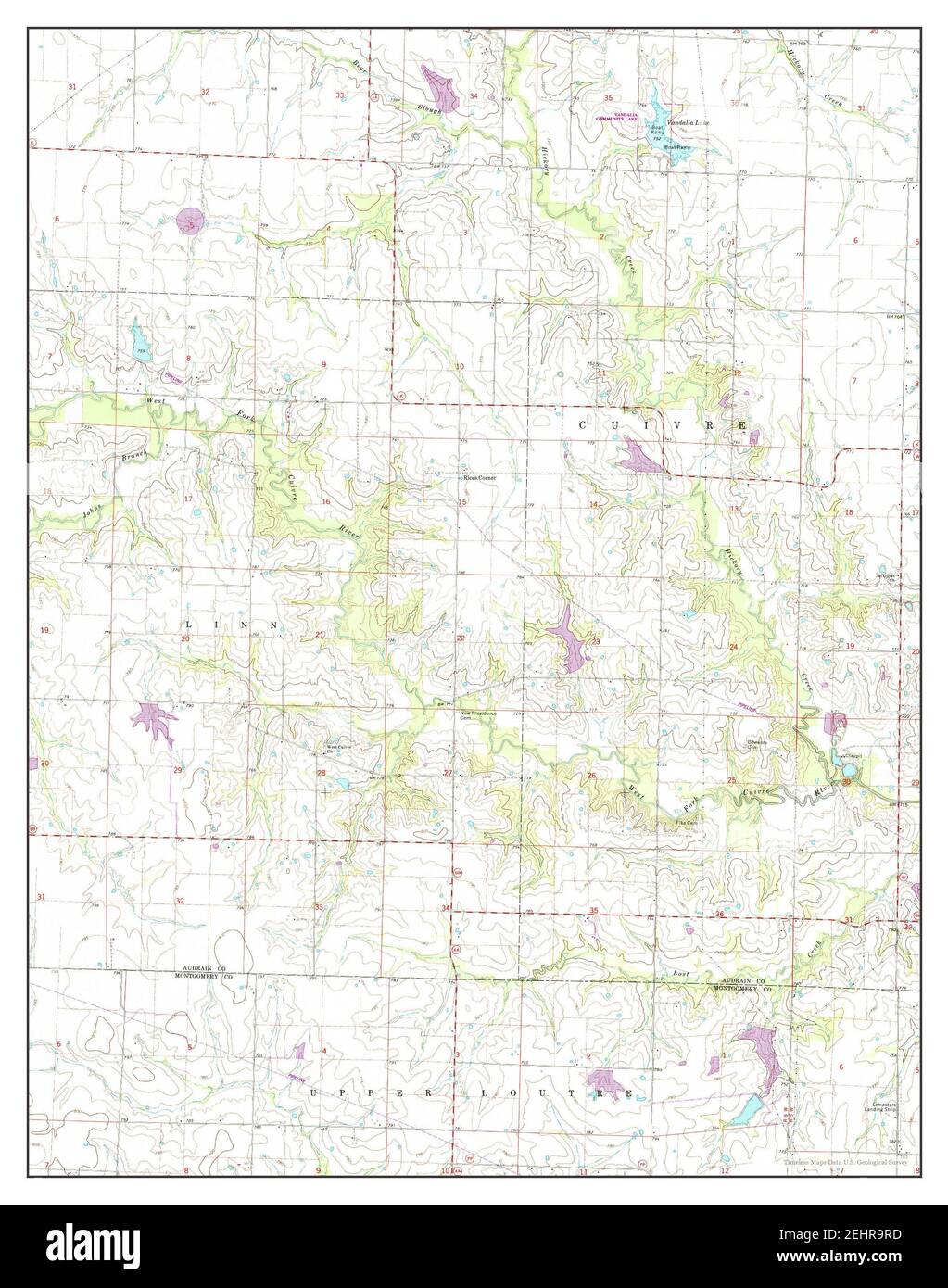 Vandalia Lake, Missouri, map 1973, 124000, United States of America by