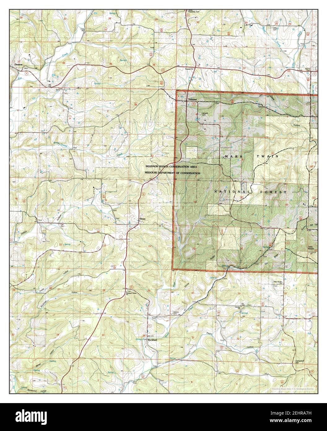 Vanzant, Missouri, map 2004, 124000, United States of America by