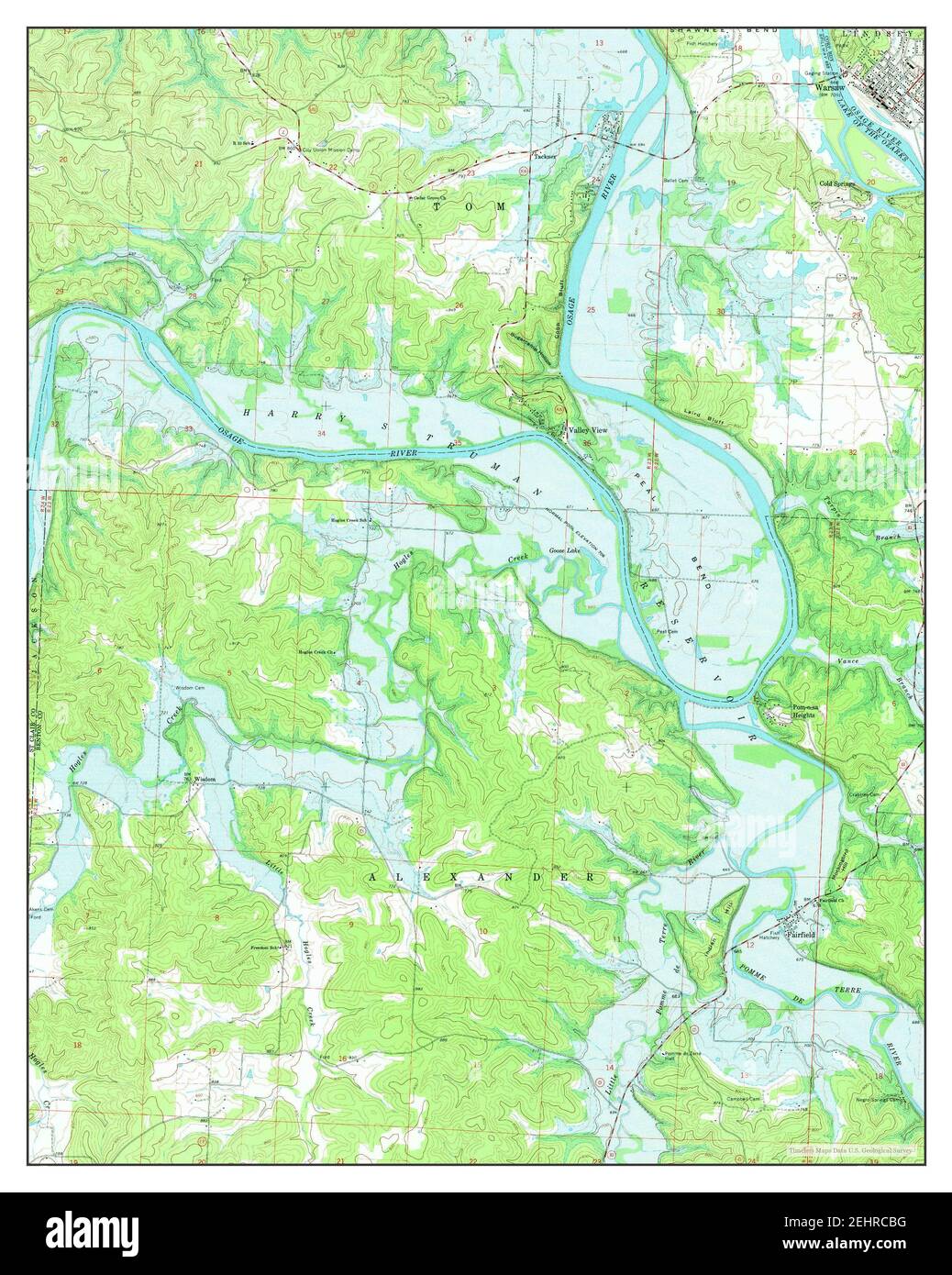 Warsaw missouri map Cut Out Stock Images & Pictures Alamy