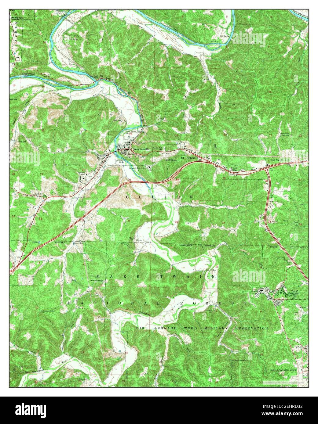 Waynesville, Missouri, map 1954, 124000, United States of America by