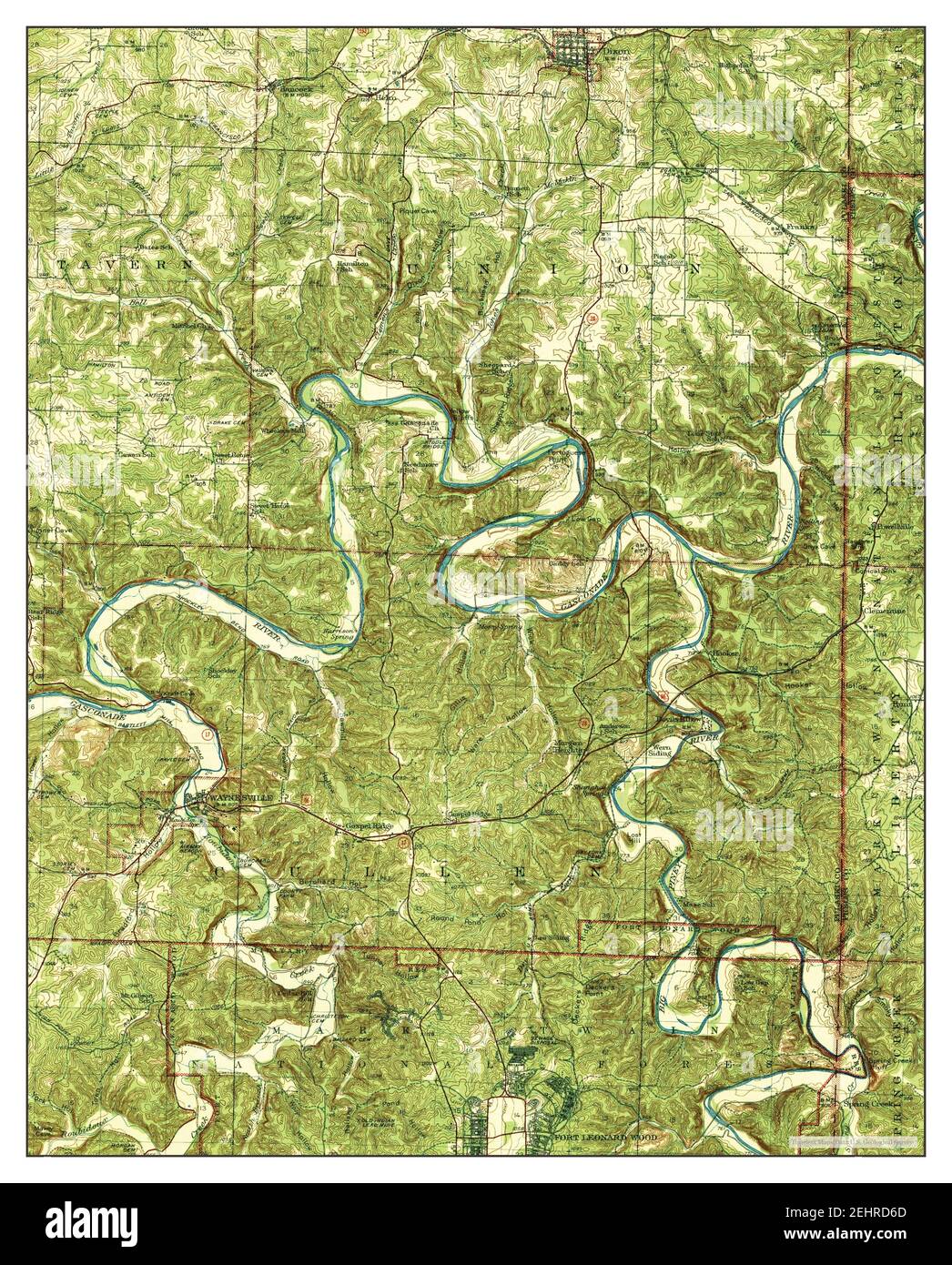 Waynesville, Missouri, map 1942, 162500, United States of America by