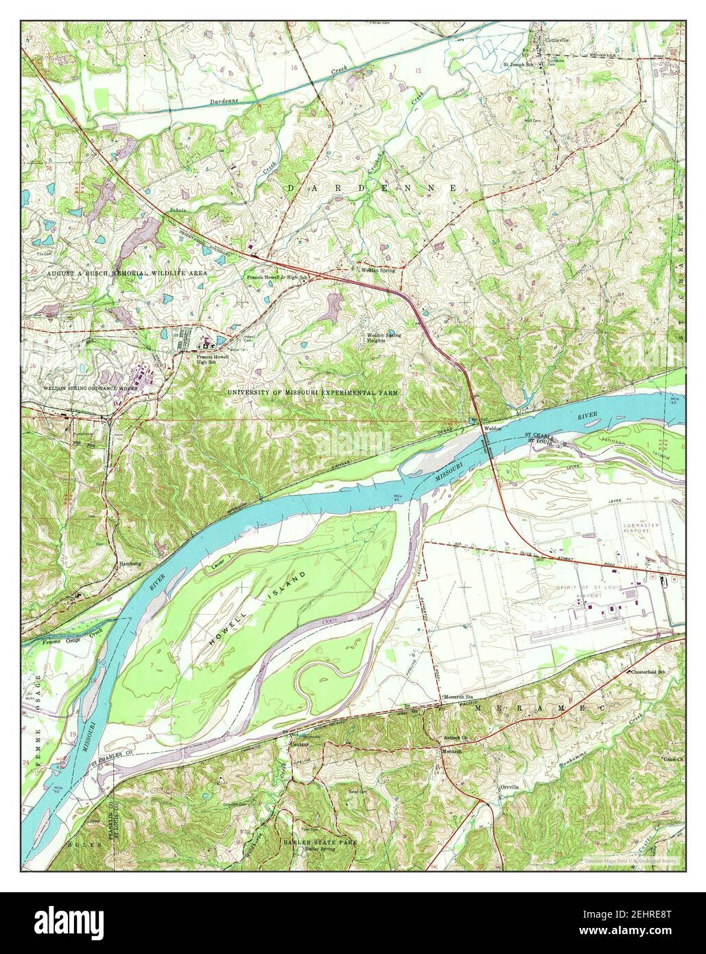 Weldon Spring, Missouri, map 1954, 124000, United States of America by