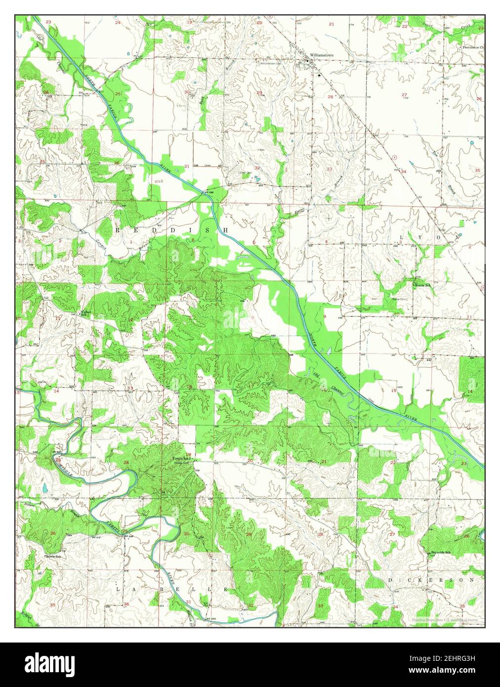 Williamstown, Missouri, map 1950, 124000, United States of America by