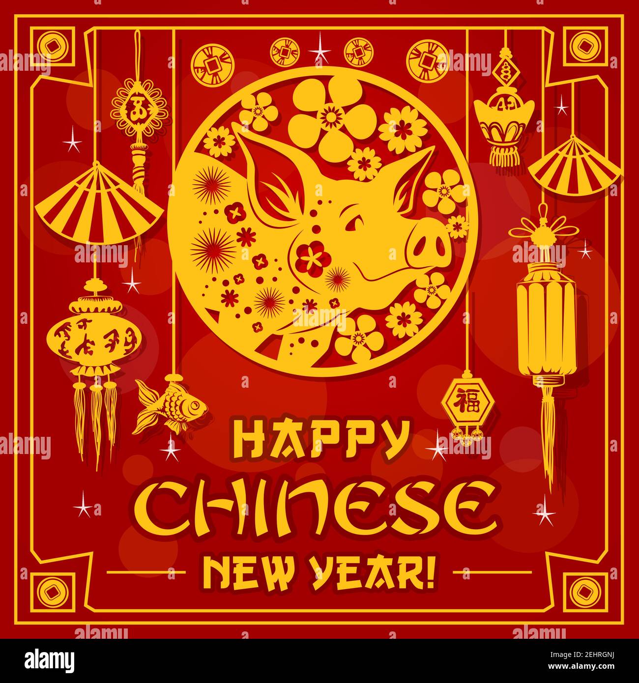 chinese new year golden pig
