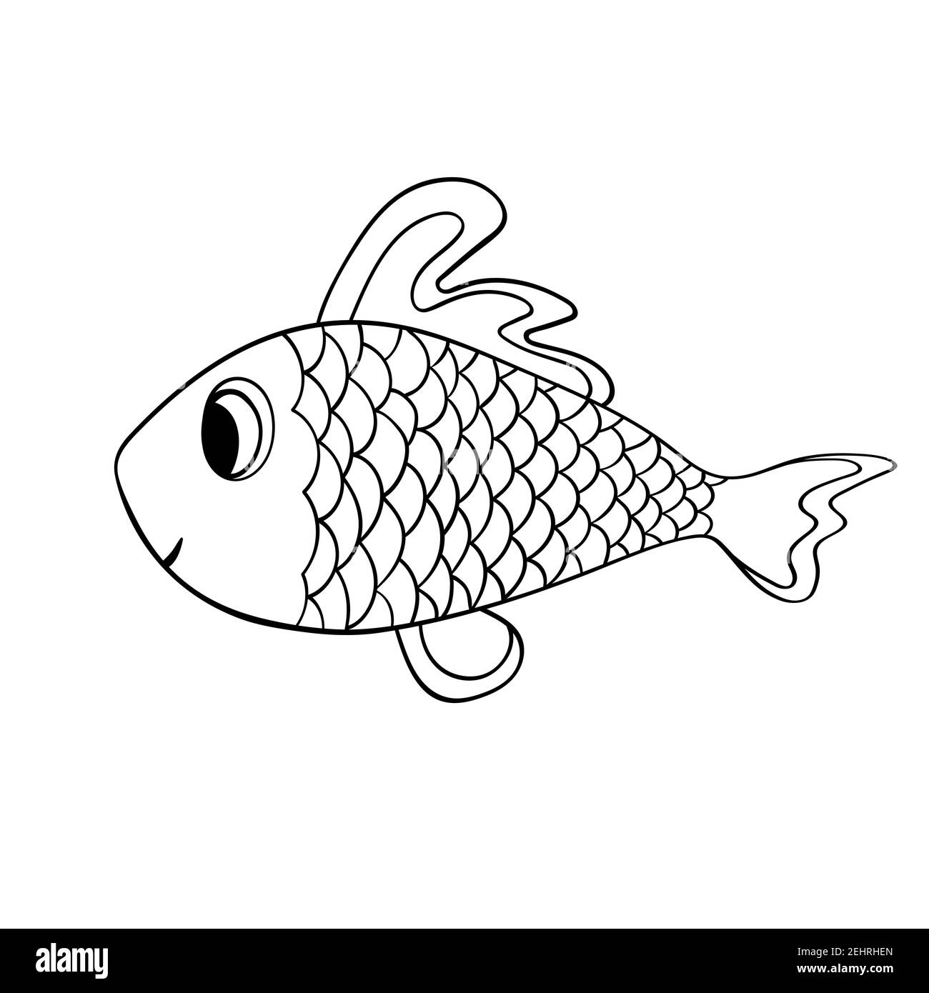 Sea Fish Imperial Angel Vector Illustration Outline On A White Isolated  Background Inhabitant Of The Ocean Hand Drawing Style Sketch Coloring Book  For Children And Adults Stock Illustration - Download Image Now -