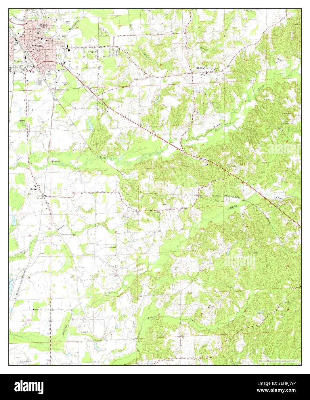 Amory mississippi map hires stock photography and images Alamy