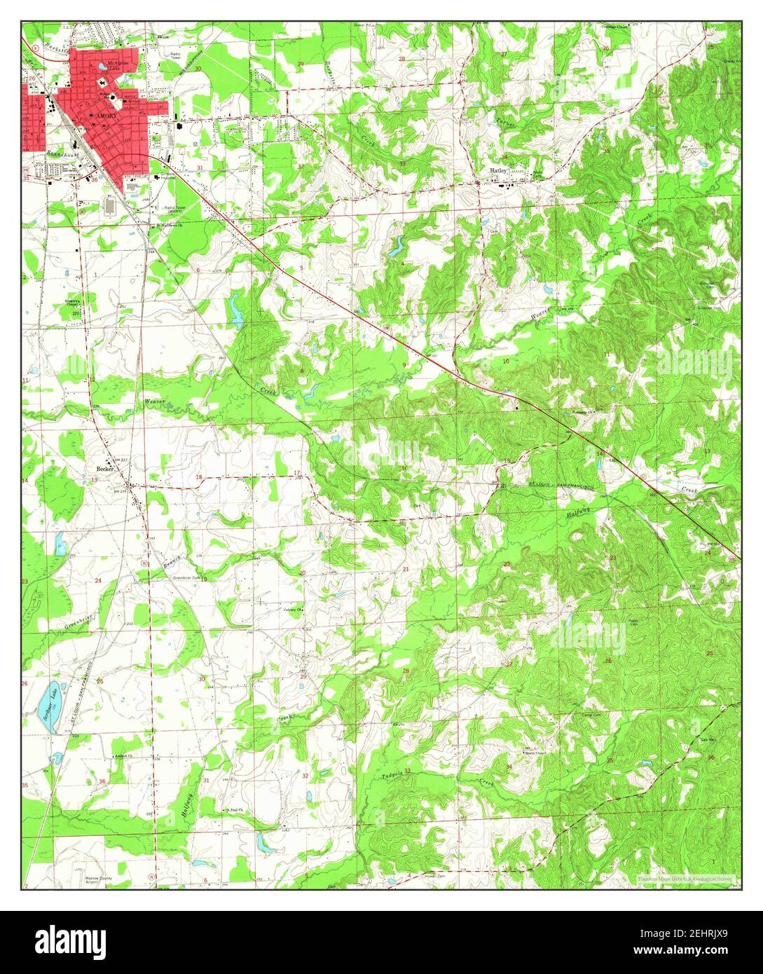 Map of amory mississippi hires stock photography and images Alamy