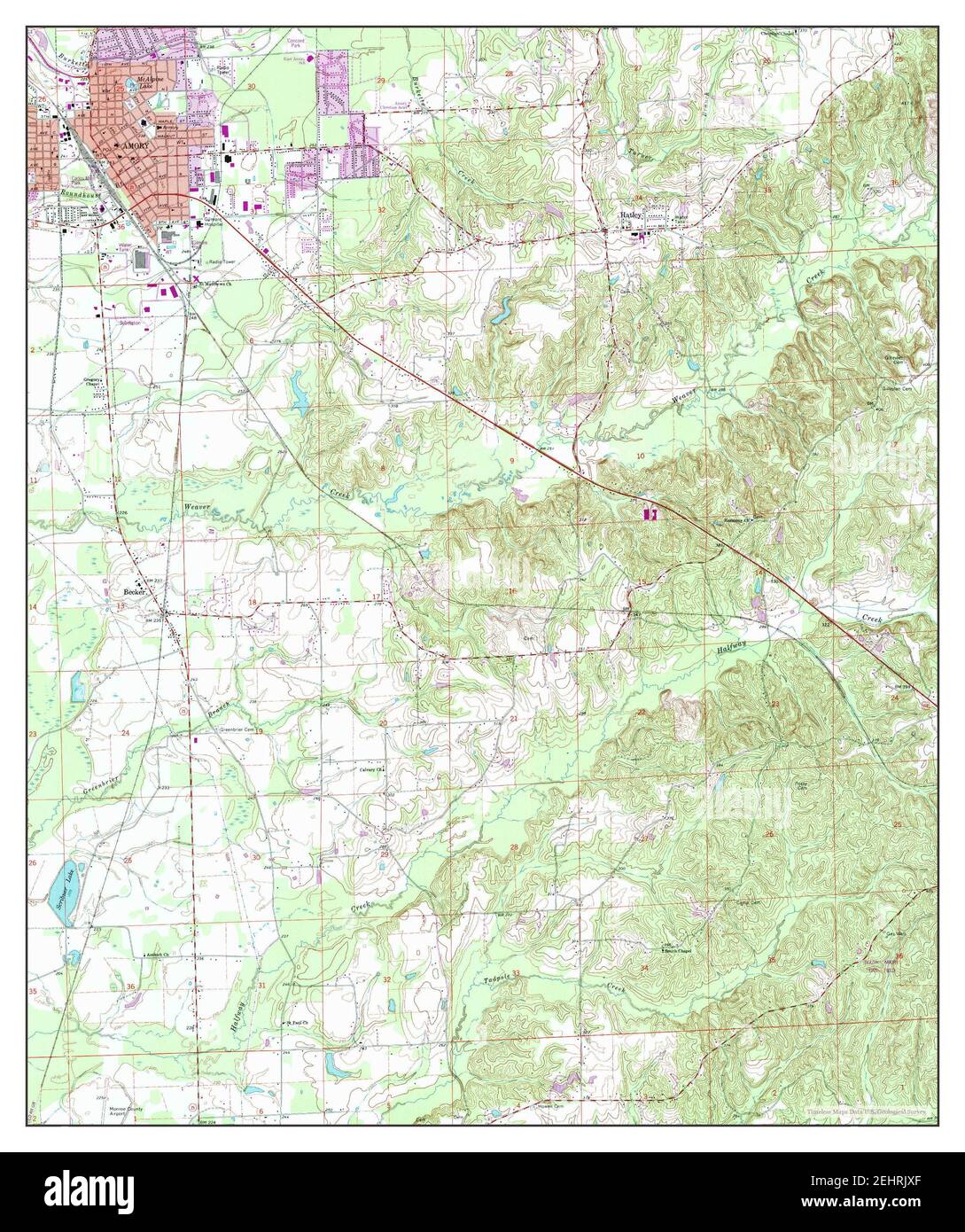 Amory mississippi map hires stock photography and images Alamy