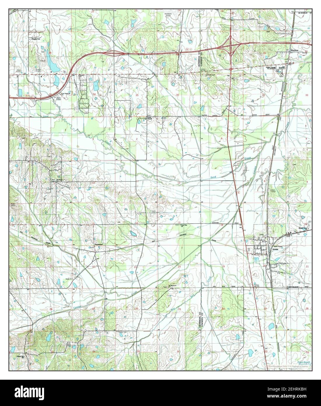 Artesia, Mississippi, map 1987, 124000, United States of America by