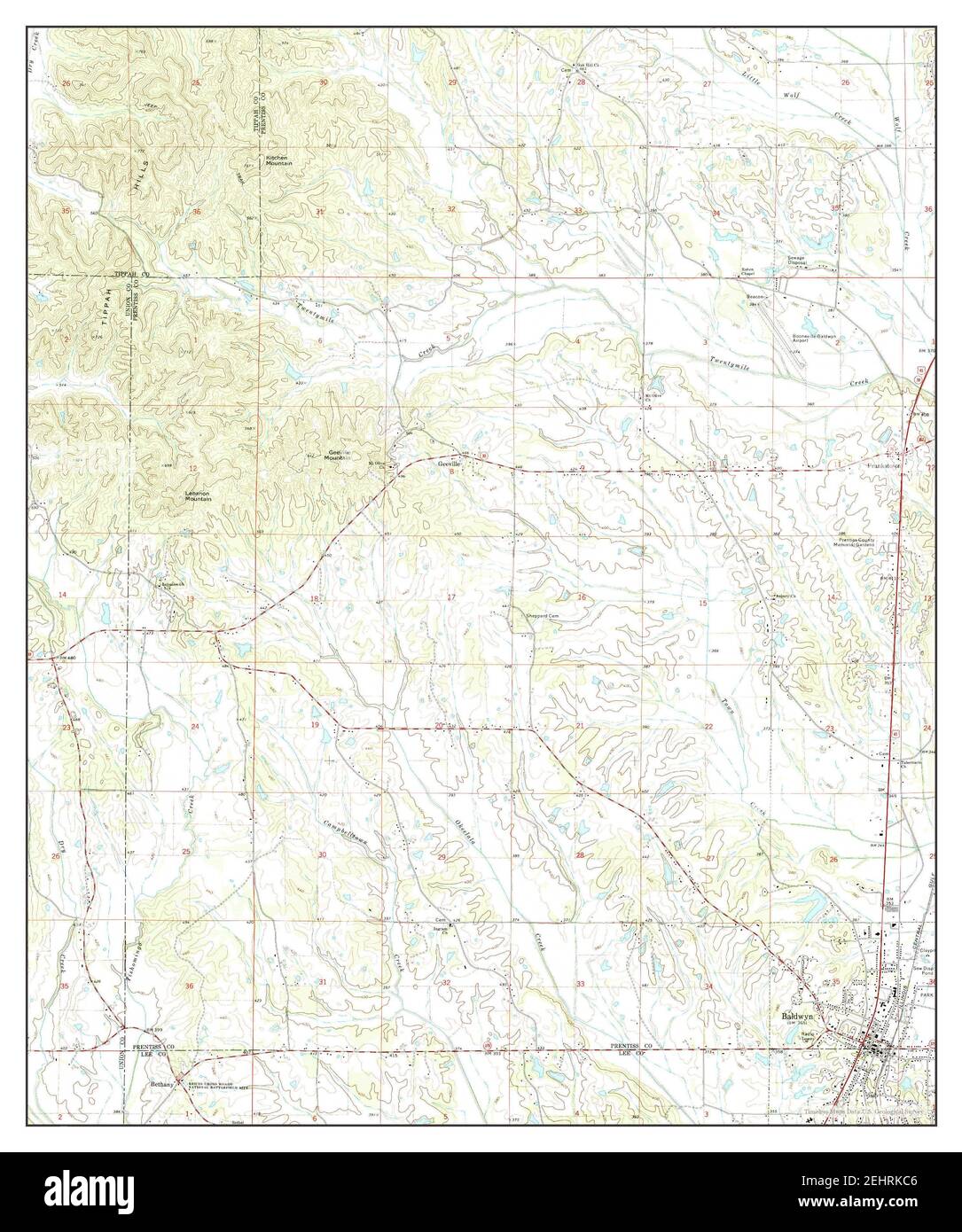 Map of baldwyn mississippi hires stock photography and images Alamy