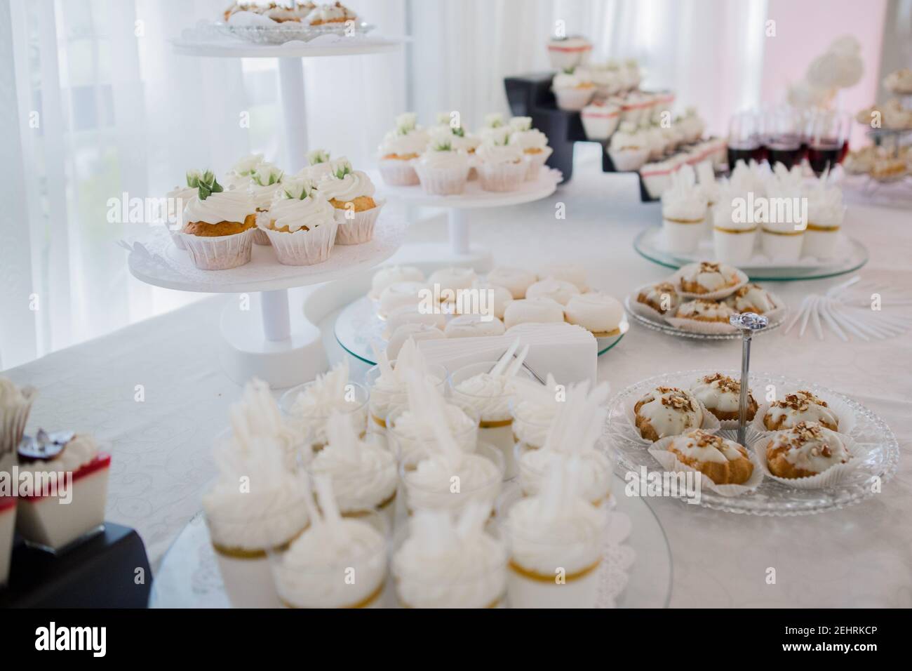 a candy bar at a party at a restaurant at a wedding birthday Stock