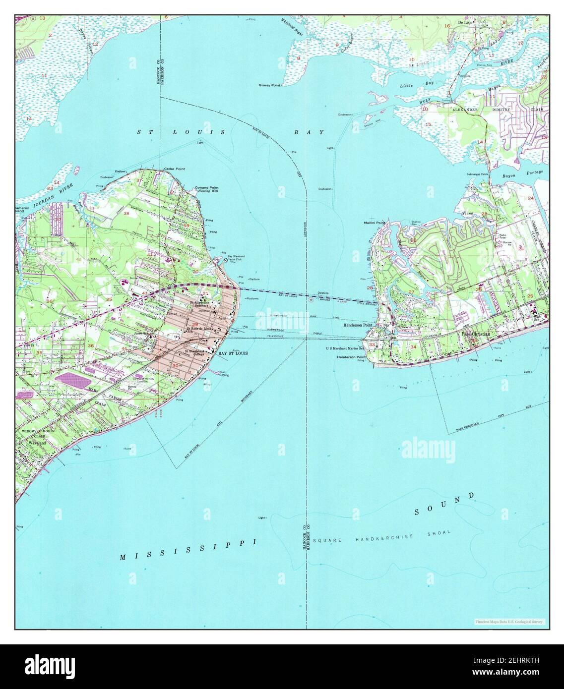 Bay St Louis Map Bay St Louis, Mississippi, Map 1956, 1:24000, United States Of America By  Timeless Maps, Data U.s. Geological Survey Stock Photo - Alamy
