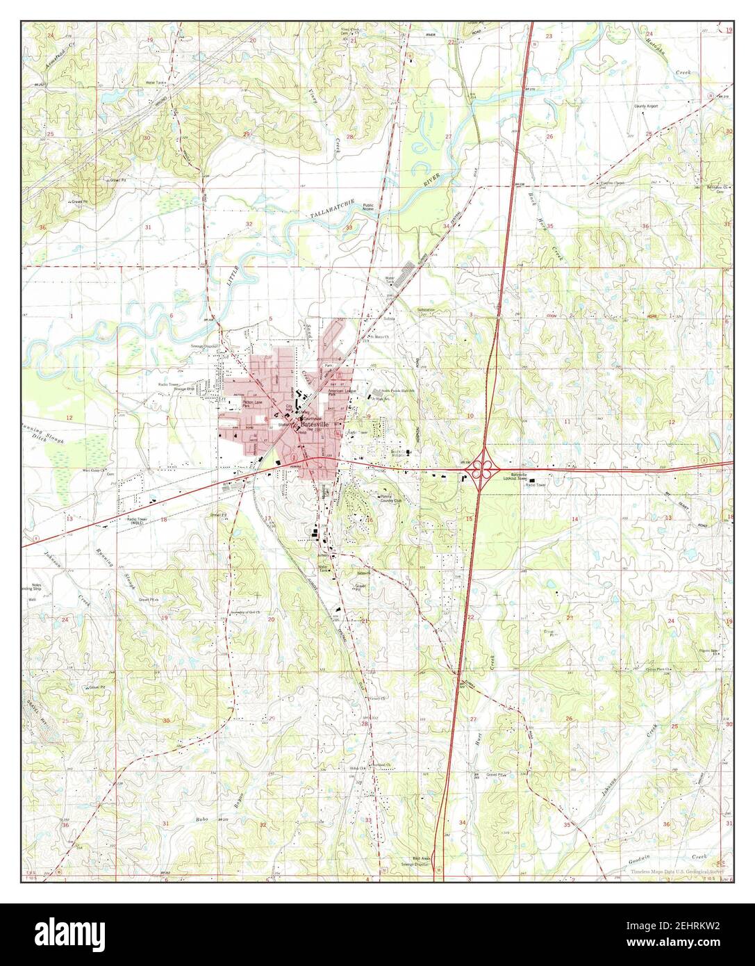 Map Of Batesville Mississippi Cut Out Stock Images & Pictures - Alamy