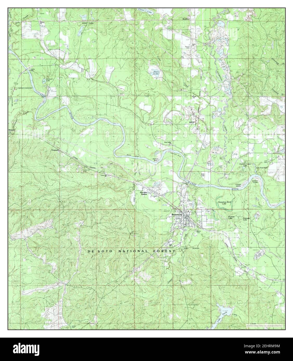 Map of beaumont mississippi Cut Out Stock Images & Pictures Alamy