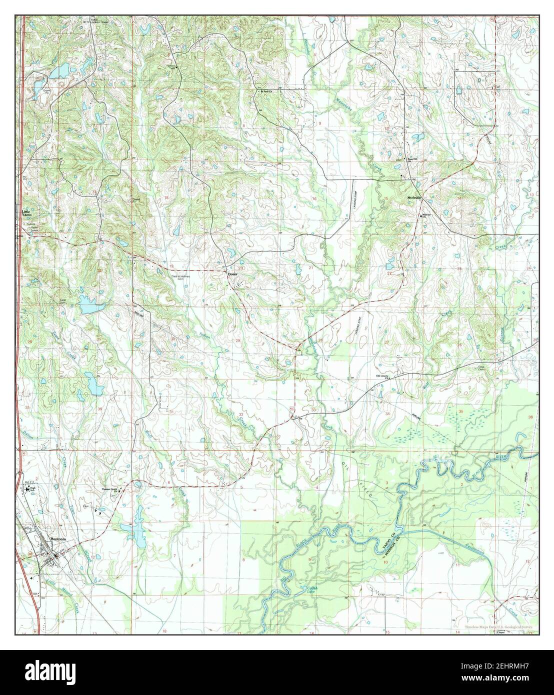 Bentonia, Mississippi, map 1988, 124000, United States of America by