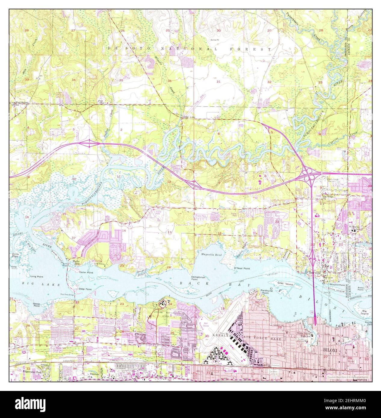 Map of biloxi mississippi hi res - Biloxi Mississippi Map 1954 124000 United States Of America By Timeless Maps Data Us Geological Survey 2EHRMM0