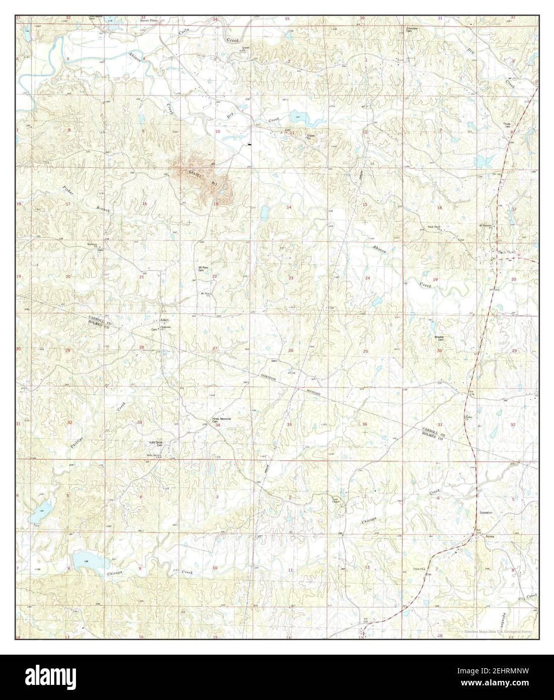 Black Hawk, Mississippi, map 1982, 124000, United States of America by