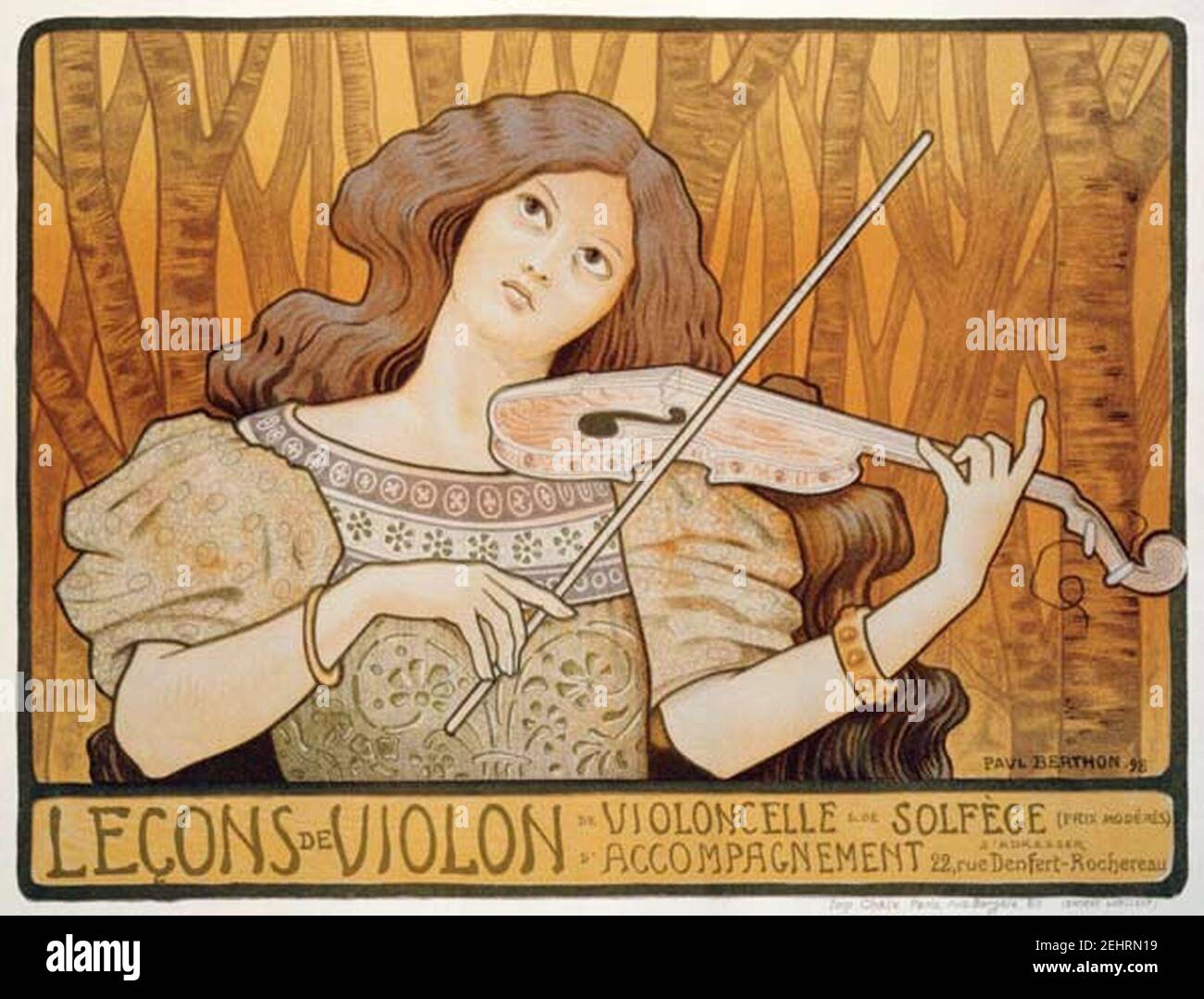 Paul Berthon – Leçons de violon. Stock Photo