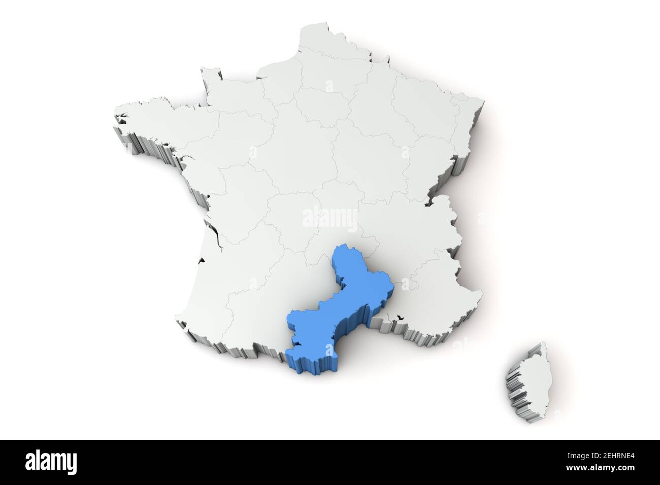 Map of languedoc roussillon Cut Out Stock Images & Pictures - Alamy