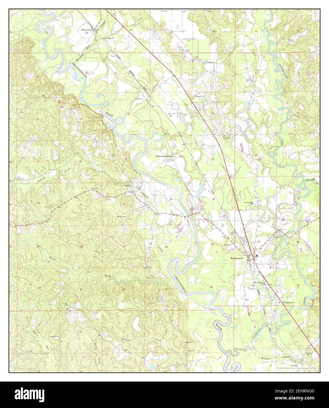 Buckatunna, Mississippi, map 1964, 124000, United States of America by