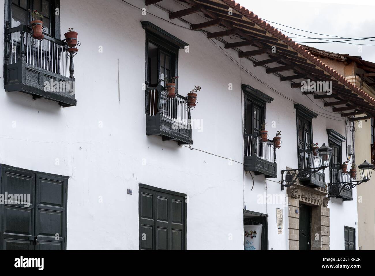 Shops and homes, Cajamarca town, Peru Stock Photo Alamy